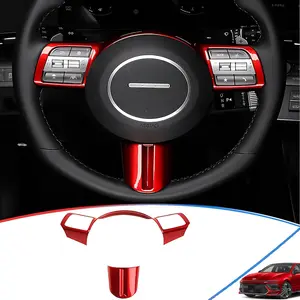 Steering Wheel Button Cover, for Hyundai Sonata 2024 2025,Steering Wheel Button Panel Protection Frame Molding Trim (Not Applicable to Sonata N-Series)- Wine Red
