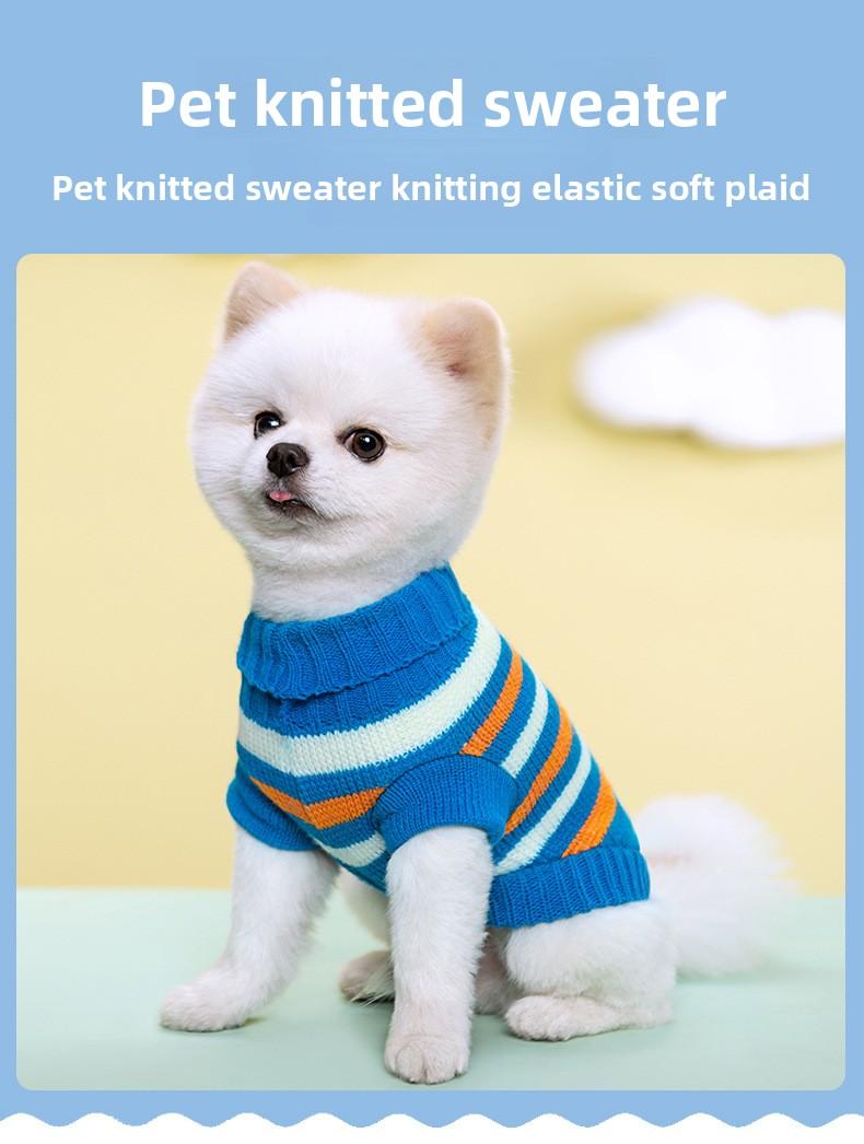 New Pet Knitted Sweater Fall Winter Warm 2-Leg Dog Clothes Multiple Colors Soft Knitwear for Small Medium Dogs Gold Plated Custom Collar shoes