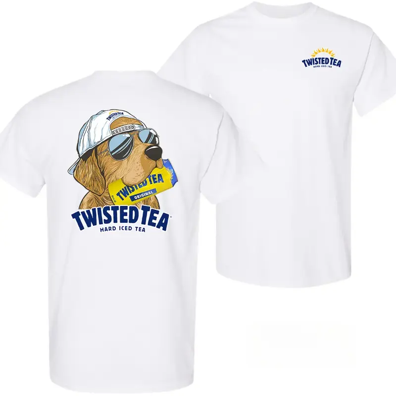 Men’s Twisted Tea Hunting Dog Tshirt – 2-Sided Graphic Beer Tee, Crewneck Shortsleeve, Casual  Streetwear, Menswear Top, Trending T-shirt