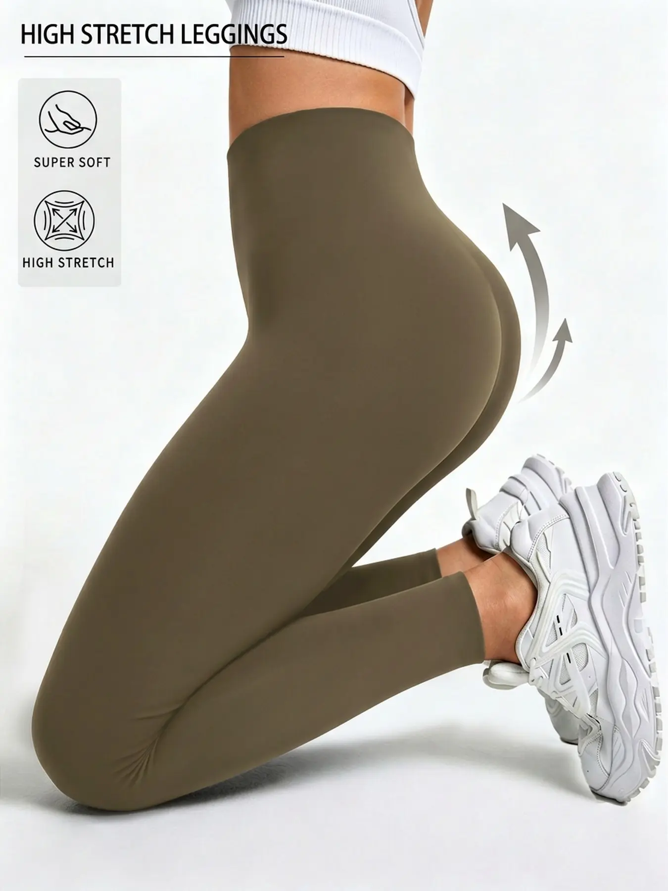 Women's Super Soft Leggings, High Stretch Tummy Control, No-See-Through Workout Yoga Running Pants, Ideal for Active Wear & Gym, Activewear Yoga