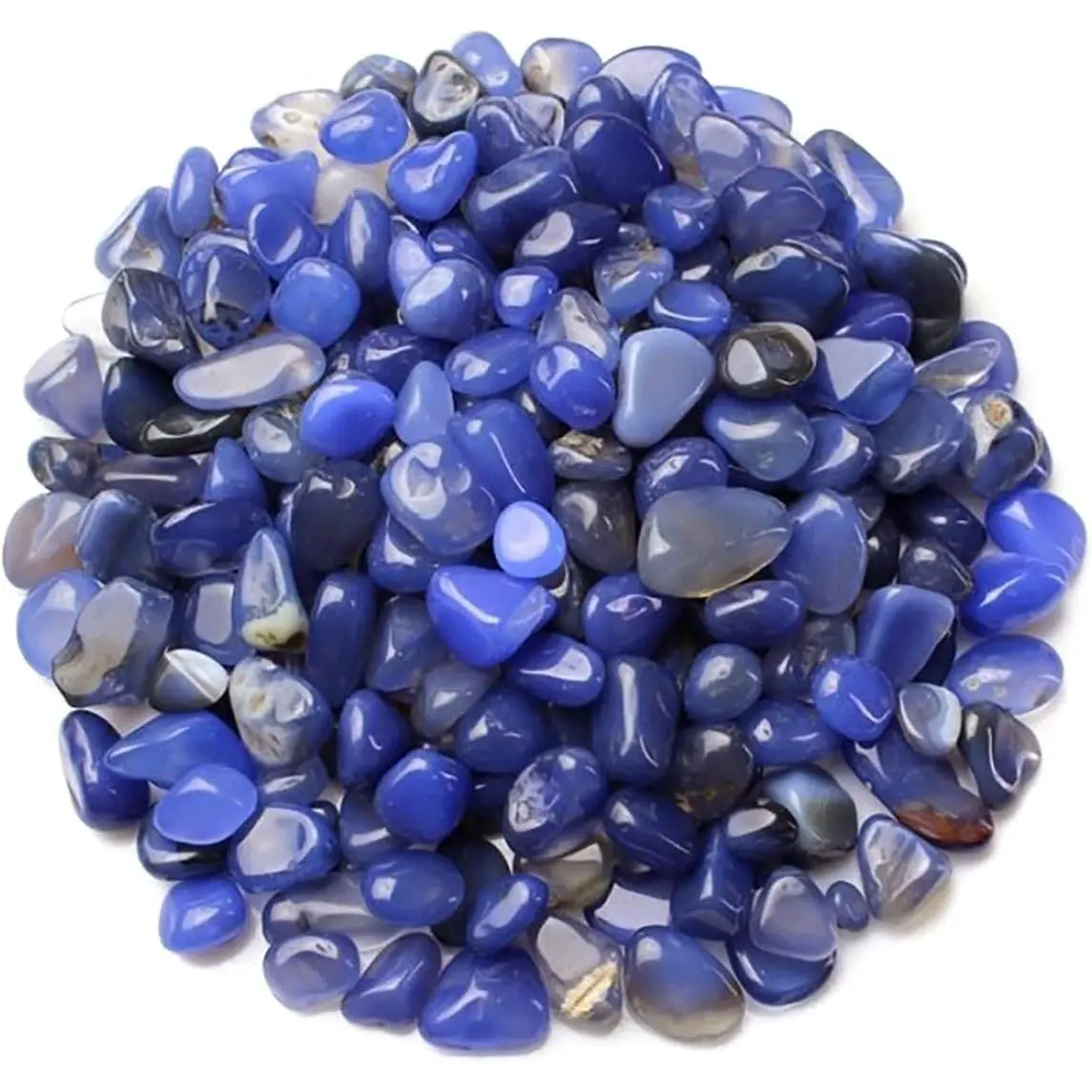 1lb (460g) Irregular Shape Blue Agate Quartz Decorative Rocks, Natural Crystal Pebbles Crushed Pieces for Jewelry Making, Home Decoration, Natural Stones