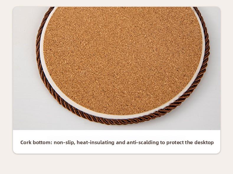 Retro Heat Resistant Mat for Cast Iron Enamel Dutch Oven Ceramic Tableware Non-Slip Kitchen Heat Insulation Pad for Dining Table Plate Heat Protection