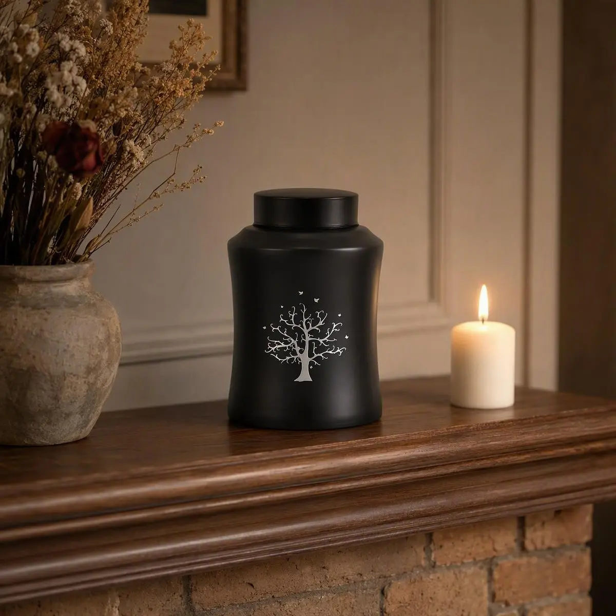 Stainless Steel Pet Urn, Dog Ashes Container, Tree of Life Graphic, Memorial Cremation Urn, Cat Ashes Keepsake, Funeral Supplies