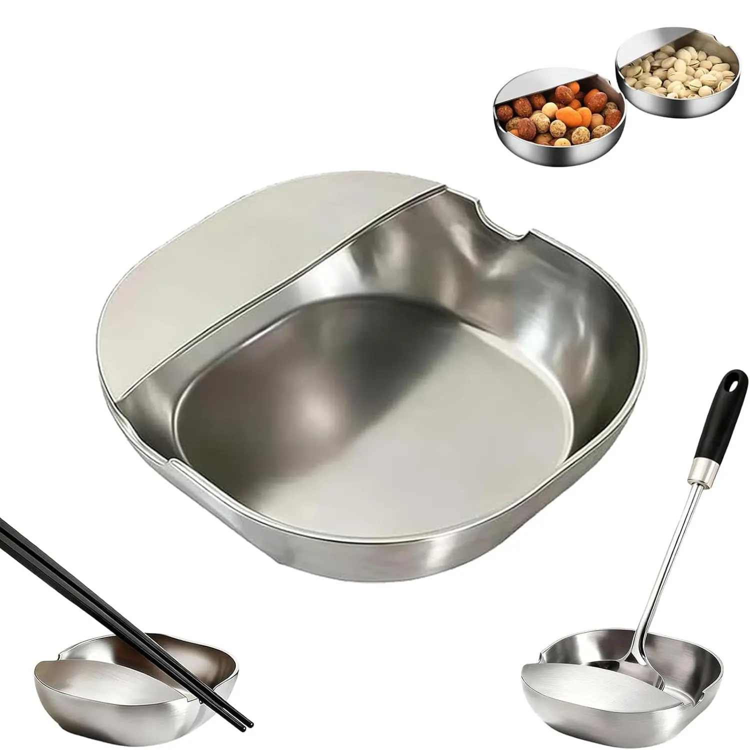 【Summervibes】3 PCS Stainless Steel Spoon Rest, Ladle Holder, Stable Multipurpose Utensil Rest Spoon Holder for Top Restaurant