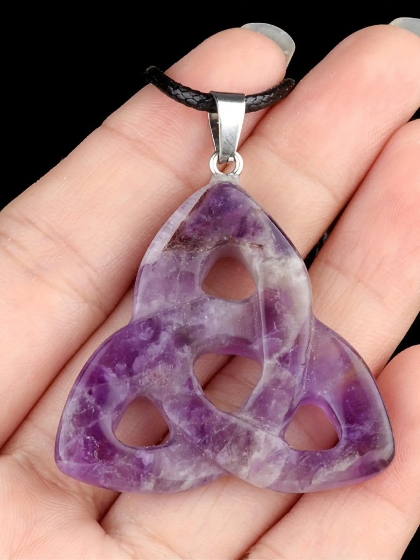 Semi-precious stone triple ring pendant - Diy Pendants - clear quartz, agate, turquoise, and various irish celtic stone options - Aesthetic Jewelry Gift - diy necklace jewelry gift