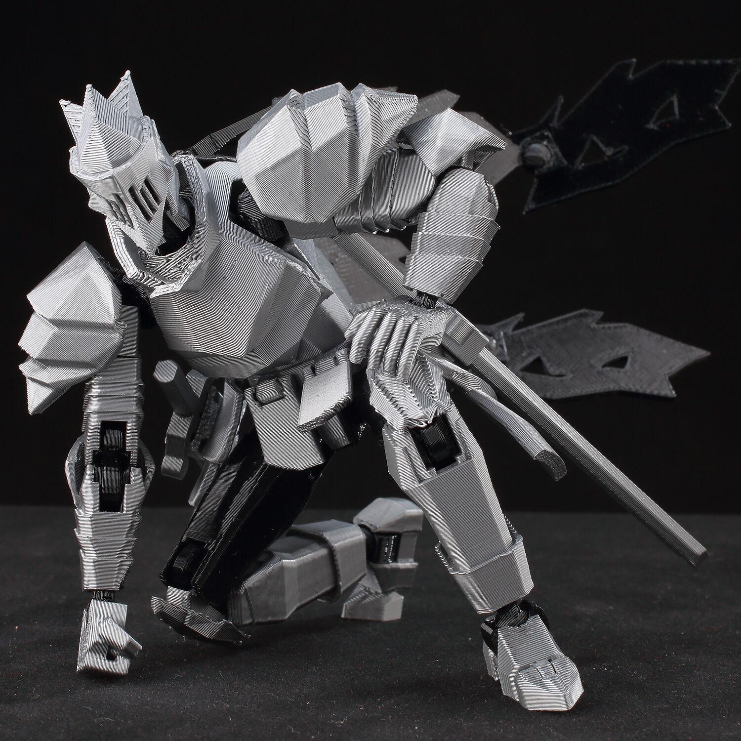​9L3D Lucky13 Silver Knight Robot Action Figure Dummy13 with Giant Sword T13 Multi-Jointed 3D Printed Collectible Toy Titan13​ popular