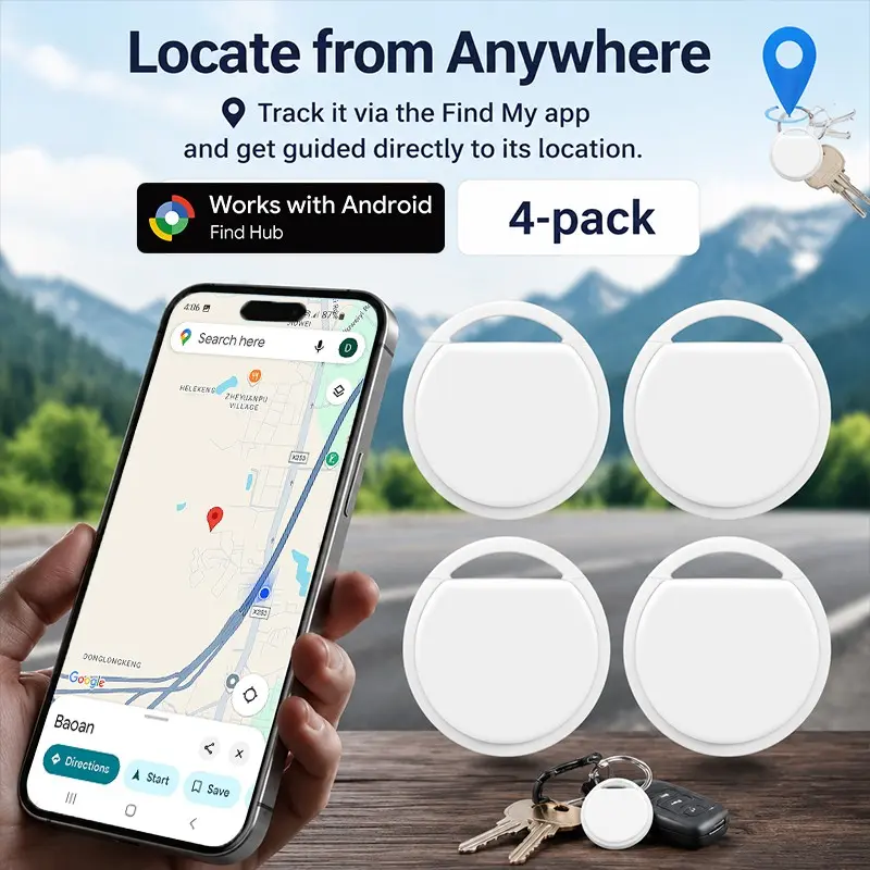 Smart Air Tracker Tag for Android Devices, Anti Lost Wireless, Wireless Key Finder, Tracks Keys, Keychain Tracker, Luggage, Handbags, Backpacks, Smart Tracking Tag, Lithium Battery, Necklace Style, iOS Compatible
