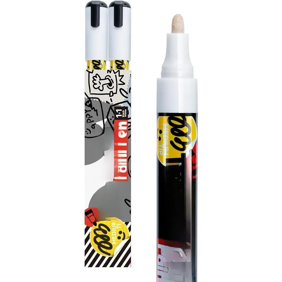 2 Oil-Based Permanent Markers with Medium Tip, ASTM Certified, Permanent Ink, Quick Drying for Fabric Craft, Rock DIY Painting (Office Stationery Writing Tool), Oil Base