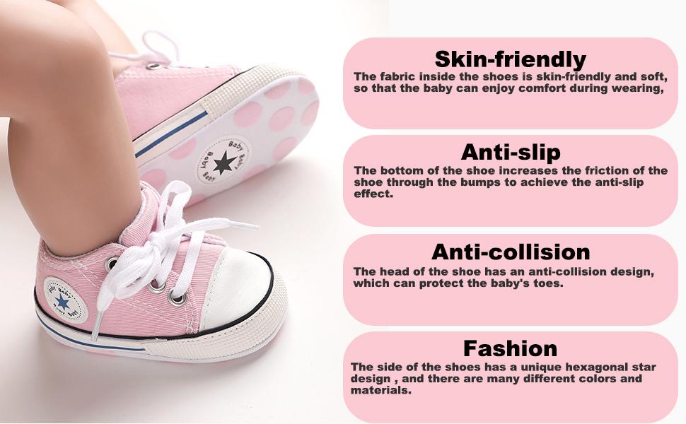 (New)Unisex Baby Boys Girls Shoes, Newborn Infant Non-Slip Canvas Denim High Top Sneakers, Toddler First Walkers Shoes