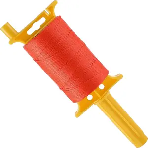 String Line Reel with 10 String Line Level Kit, 540FT #18 Braided Nylon String-line for Masonry Tools, Construction, Gardening, DIY(Orange)