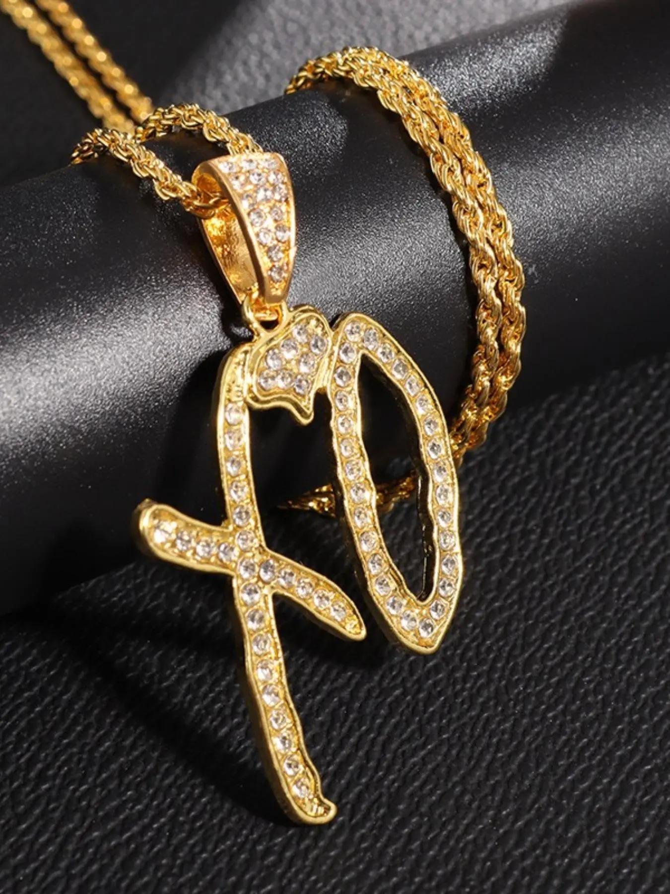 Unisex Xo Letter Pendant Necklace, Casual Style for Hip Hop, Street Rock, Rap Parties, Fashion Accessory for All Seasons, Necklace Initial
