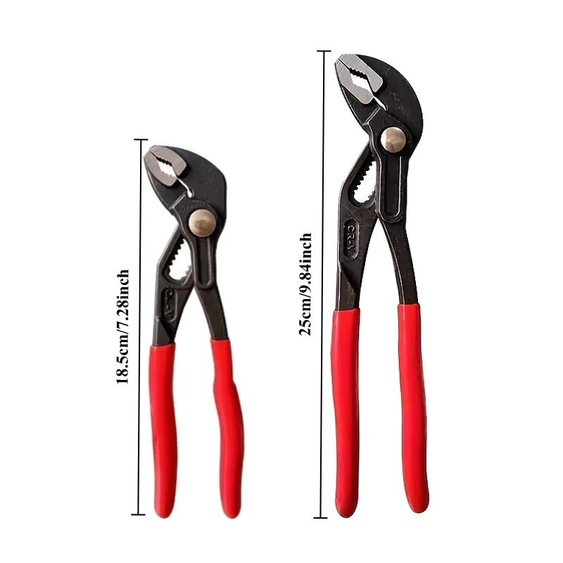 Quick Release Pump Pliers Set, Large & Small Adjustable Metal Pipe Clamp, Durable Heavy Duty Plastic Handle, DIY Plumbing Tool for Home Use