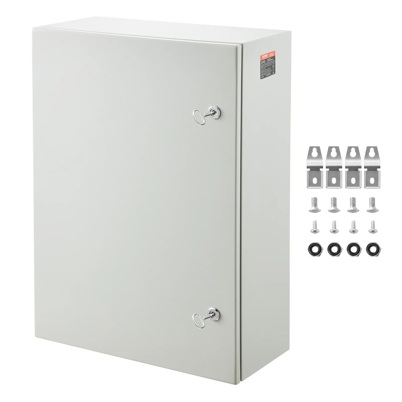 【DealsForYouDays】VEVOR Steel Electrical Box, 27.6x 19.7x 9.8 in, Cold Rolled Steel Electrical Enclosure Box, Wall-Mounted Outdoor Electronic Equipment Enclosure with Mounting Plate, Hinges, Lock, IP66 Waterproof