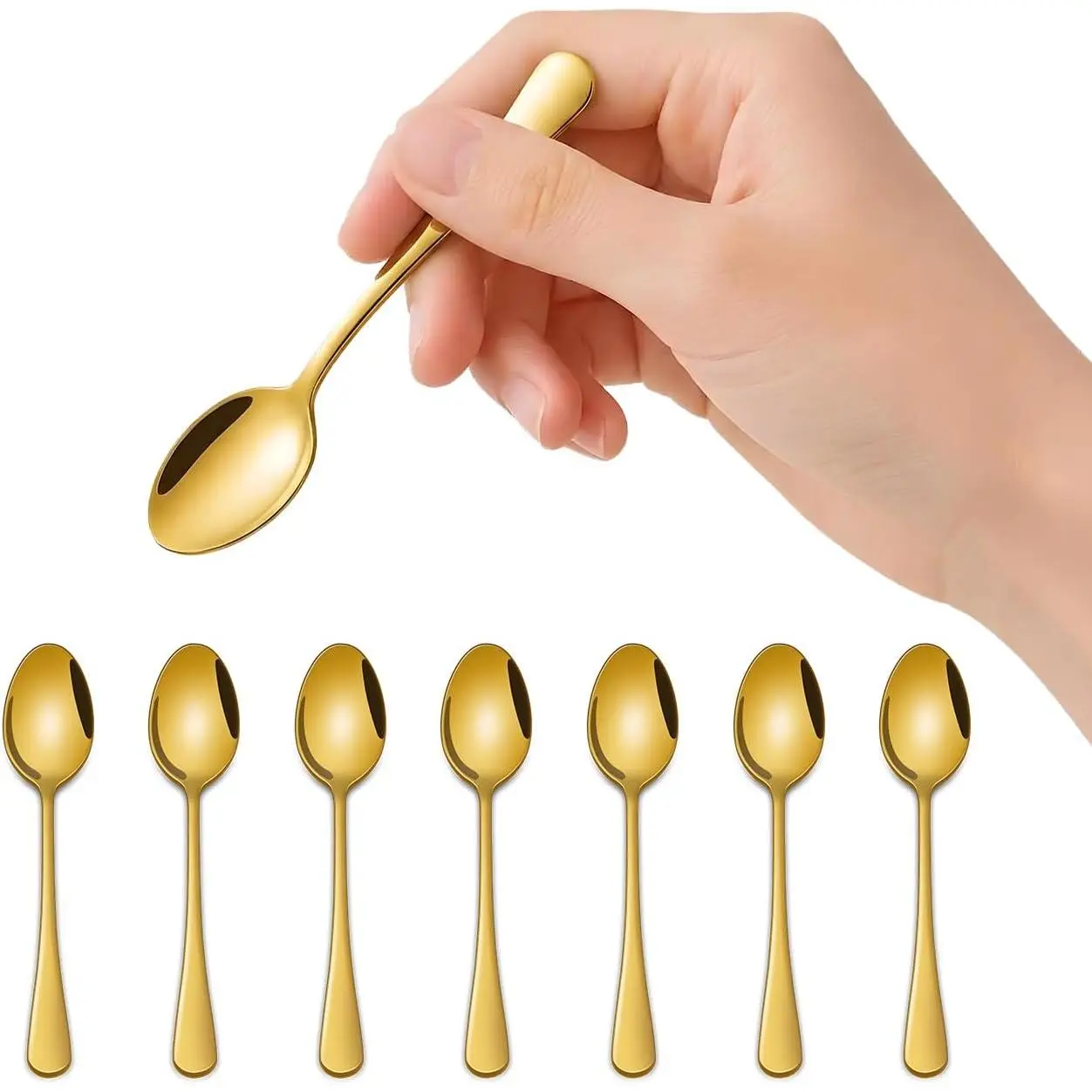 4.7 Inch  Little Metal Coffee &  & Espresso Spoons Set of 8