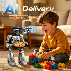 RC Robots, Al Delivery Robot, 2.4GHz Remote Control Delivery Robot Toys, Smart Programming, Gesture Sensing, Voice Command, Voice Recording, Cool Light, Music & Dance, Birthday Gifts for Boys and Girls Age 8+.