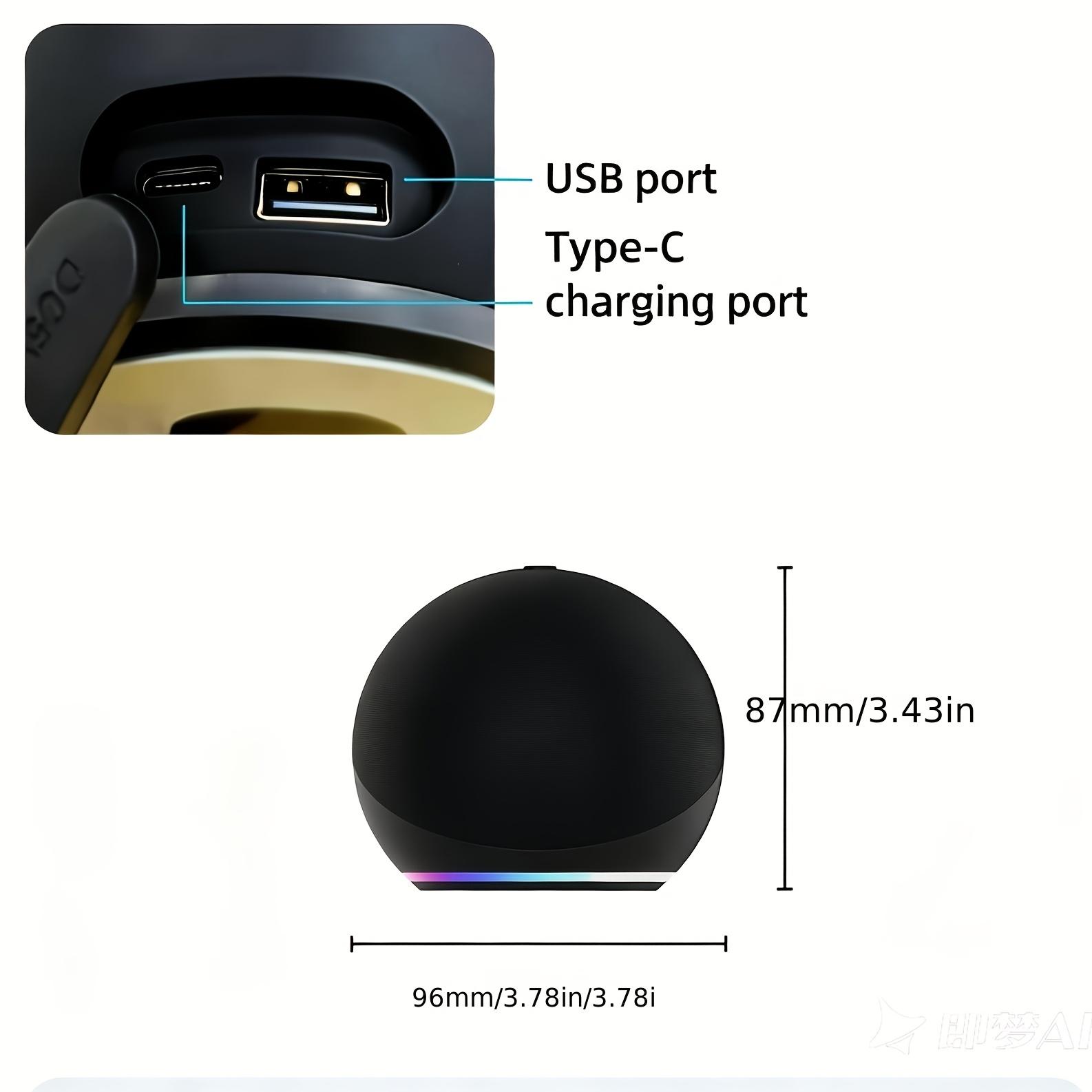Alexa Dot Smart Speaker with RGB & Subwoofer Sound - Portable Base Compatible for Echo Dot, Desktop Speaker System, RGB LED Effects, Low Voltage Operation for Theater, Dorm, Office (No Revision Changes)