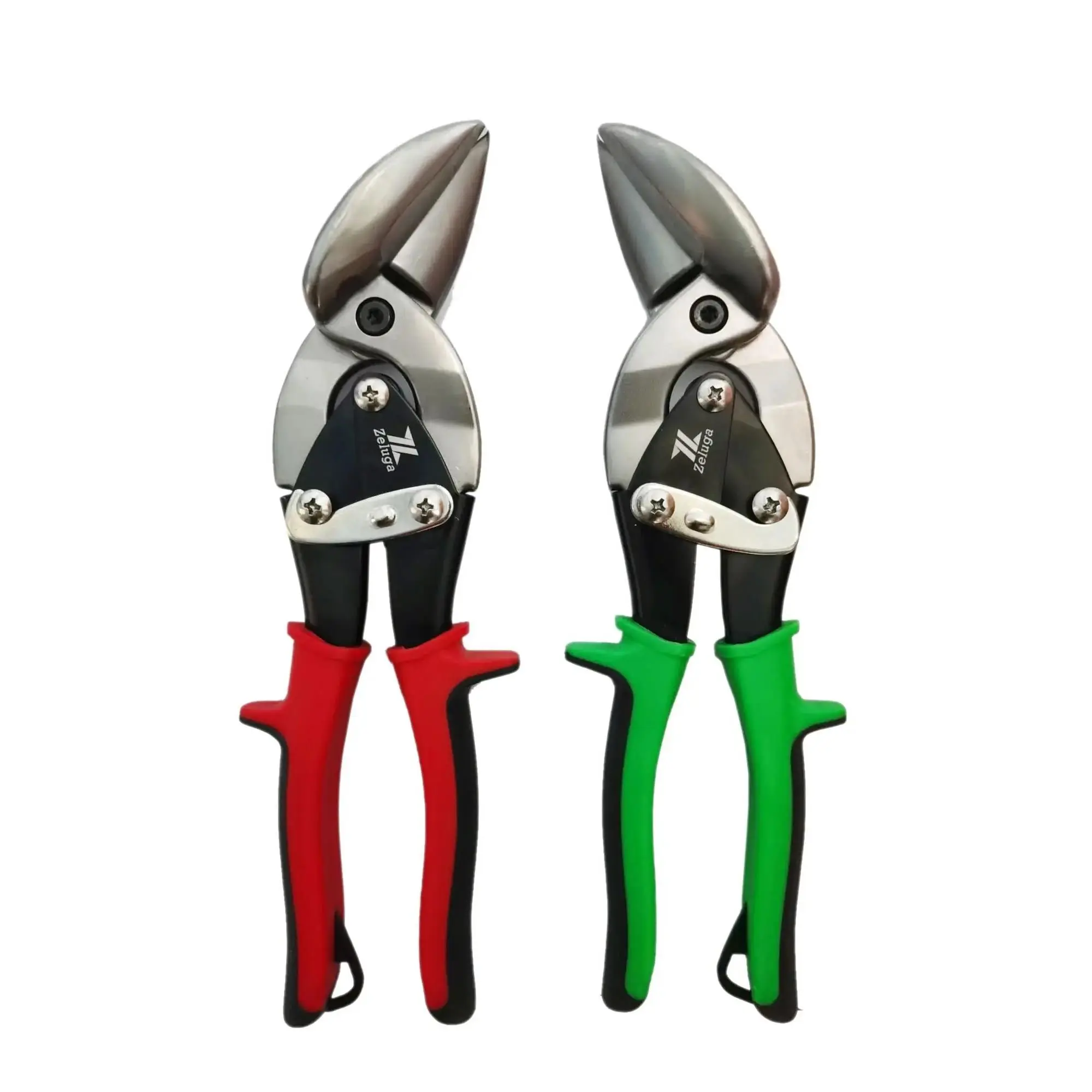 MT-6510c Right & Left Angled Tin Cutting Aviation Snips Set, Heavy Duty Hand Tool with Forged Alloyed Demolibdenum Steel Blade, Kush'n-Power Comfort Grips & Glidetech Feature