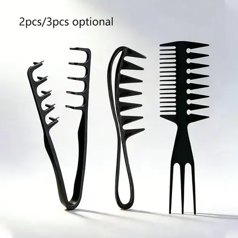 Men's Salon Hair Styling Comb Set, Wide-Tooth Comb for Textured Hairstyles, Pompadour Style Comb, Voluminous Look Styling Comb, Root-Lifting Comb, Hair Volume Tool, Hair Styling Tools, Salon Supplies