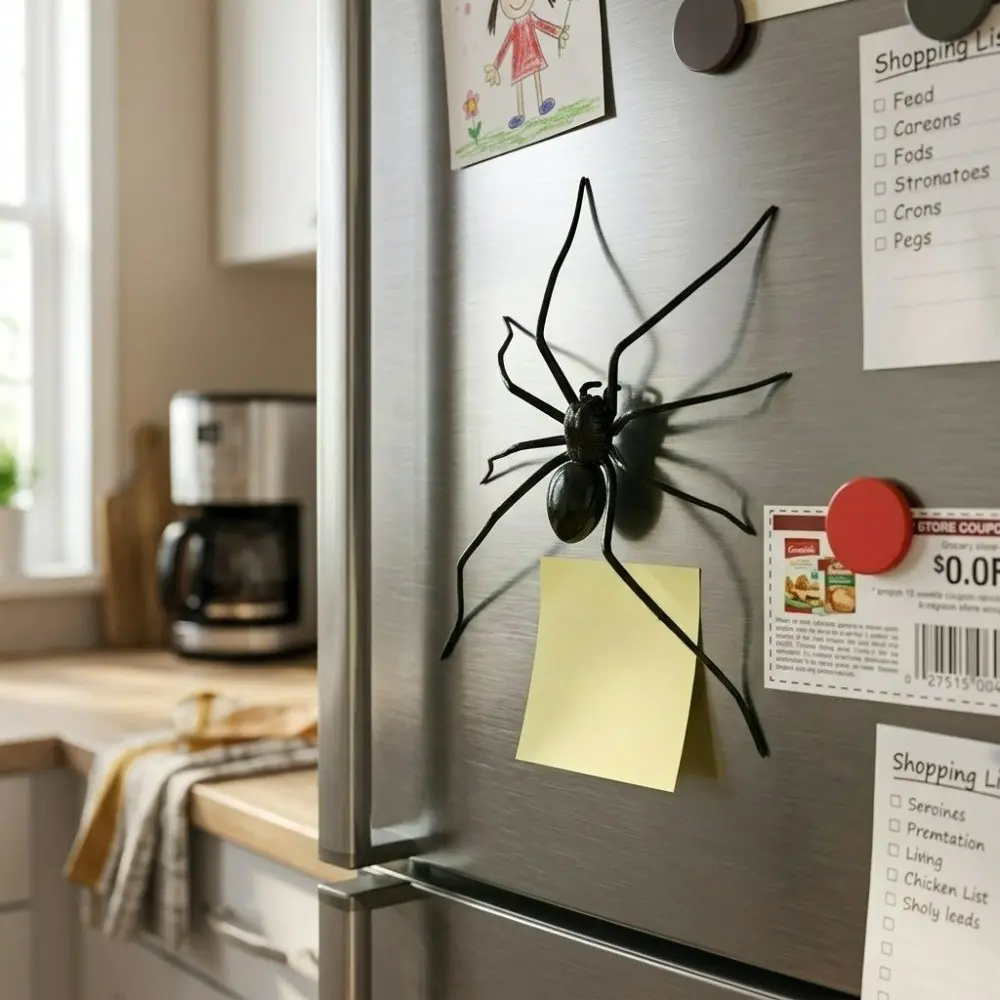 1pc Large Spider Shaped Fridge Magnet, Prank Scary Fun Magnetic Decor Design Suitable for Kitchen Office Whiteboard Storage Cabinet Multi-Scene Arrangement Easy Placement