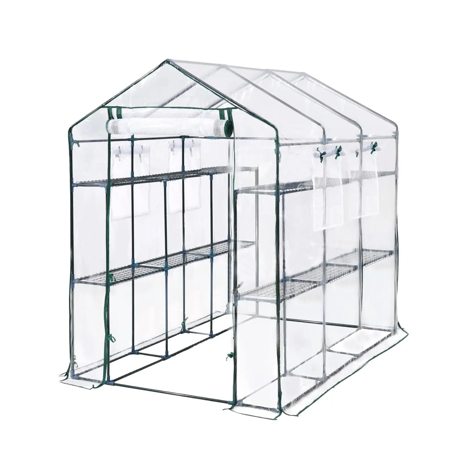 Greenhouse for Outdoors, Large Walk-in 6-Tier Plant Shelves, 85"x56"x77" Heavy Duty Garden Greenhouse, Weatherproof Plant Tent with Vent Windows for Backyard & Patio, UV Protection