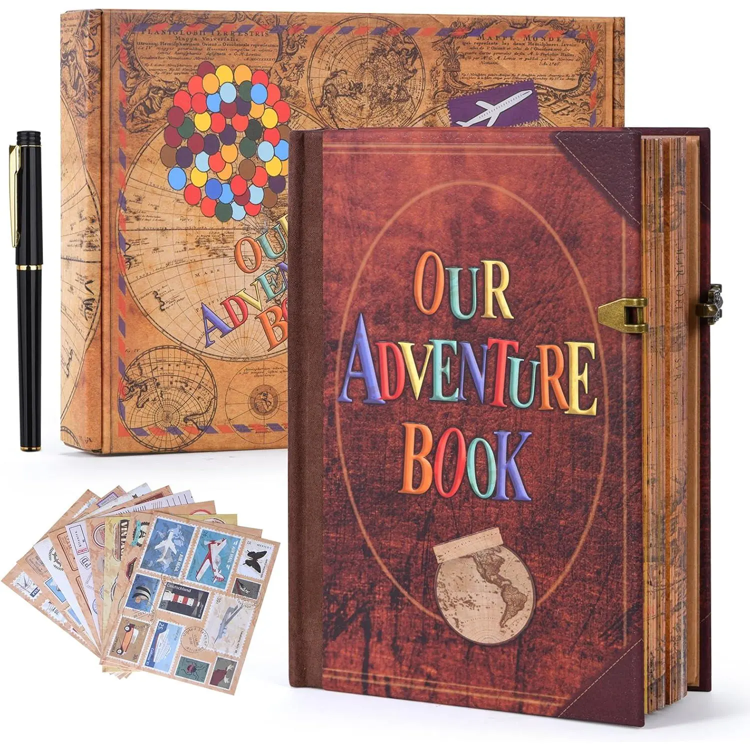 Embossed Hardcover Scrapbook - 144 Pages, 5.1x7 Inches, Vintage Photo Book with Stickers for Travel Logs, Special Milestones (Home Decor Memory Book)