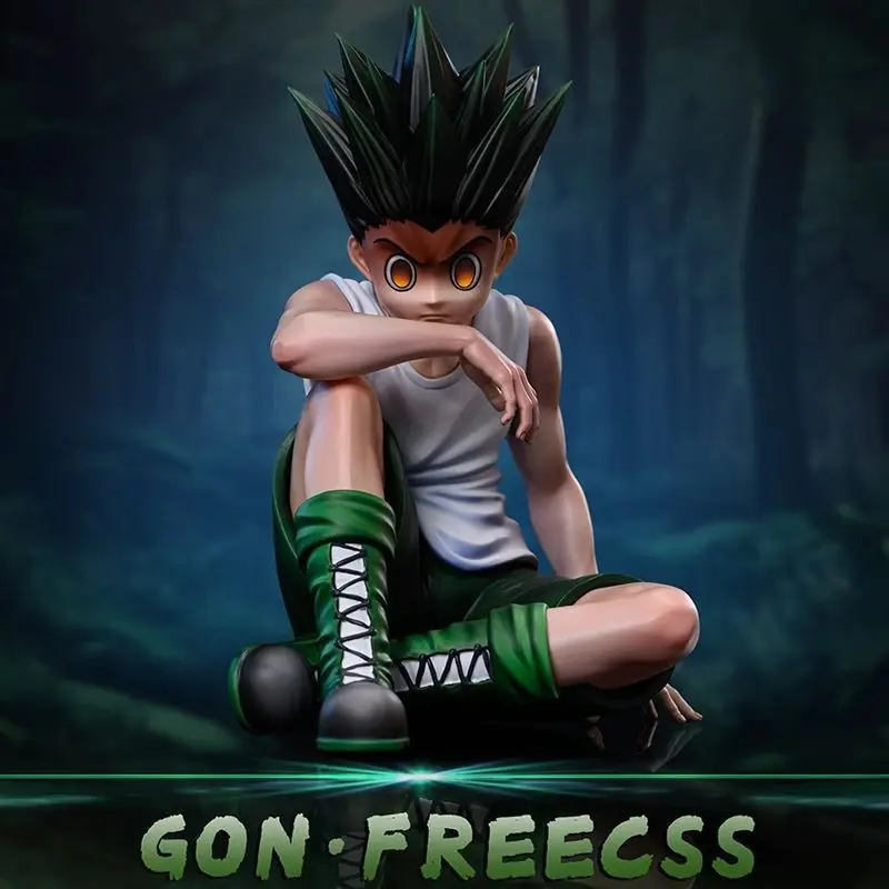 Hunter X Hunter Killua & Gon Figurine Set, Classic Sitting Pose, High Detail Facial Expression, Anime Collectible, Boyfriend Gift, Collectible Figurines