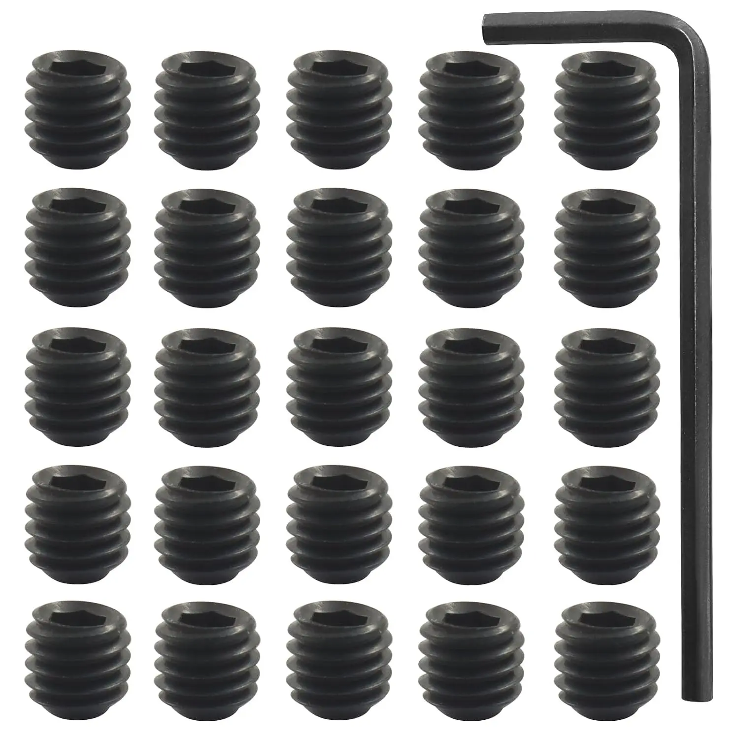 Steel Allen  Hexagon Socket Set Screws, 10-32 x 3/16", 25 count