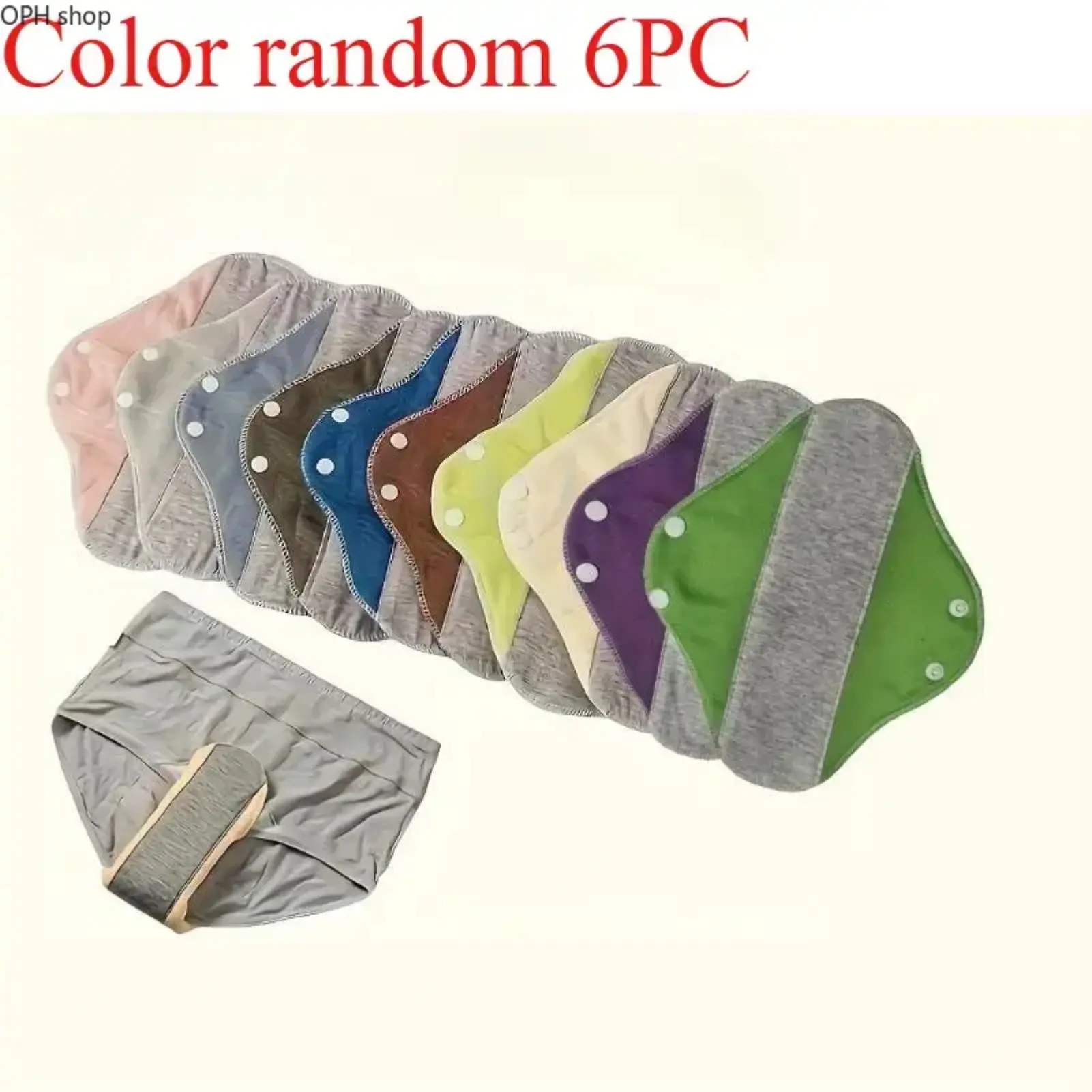 Reusable Patterned Sanitary Pads, 6-Piece Acetate Graphene Set for Women, Leak-Proof and Absorbent with Washable Bag