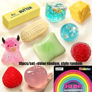 10pcs/set - Mystery Blind Box Pinch, Blind Box Stress Relief Toy, Sensory Set, Creative Slow Return Pinch, Party Gift, Soft Squeeze Toy