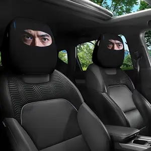 2 Mysterious Eye Cool Mask Printed Car Seat Headrest Covers - Mysterious Design, Universal Models, Easy to Install And Remove, Indispensable for Urban Commuting, Suitable for All Seasons, Ideal In-Car Additions, Giving to Loved Ones And Friends