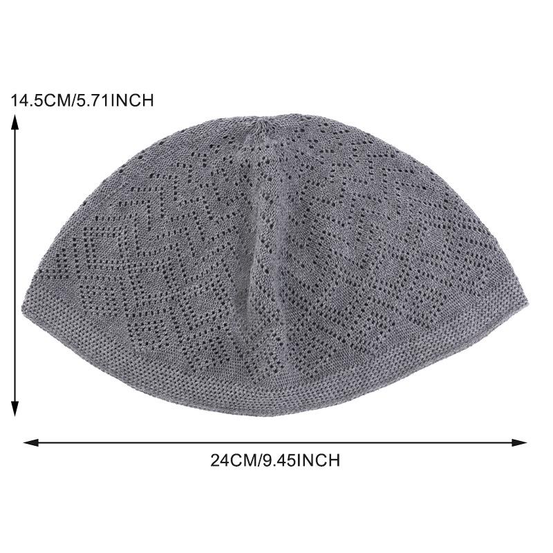 Plain Hollow Out Stretch Beanie, Breathable Wig Head Wrap Cap