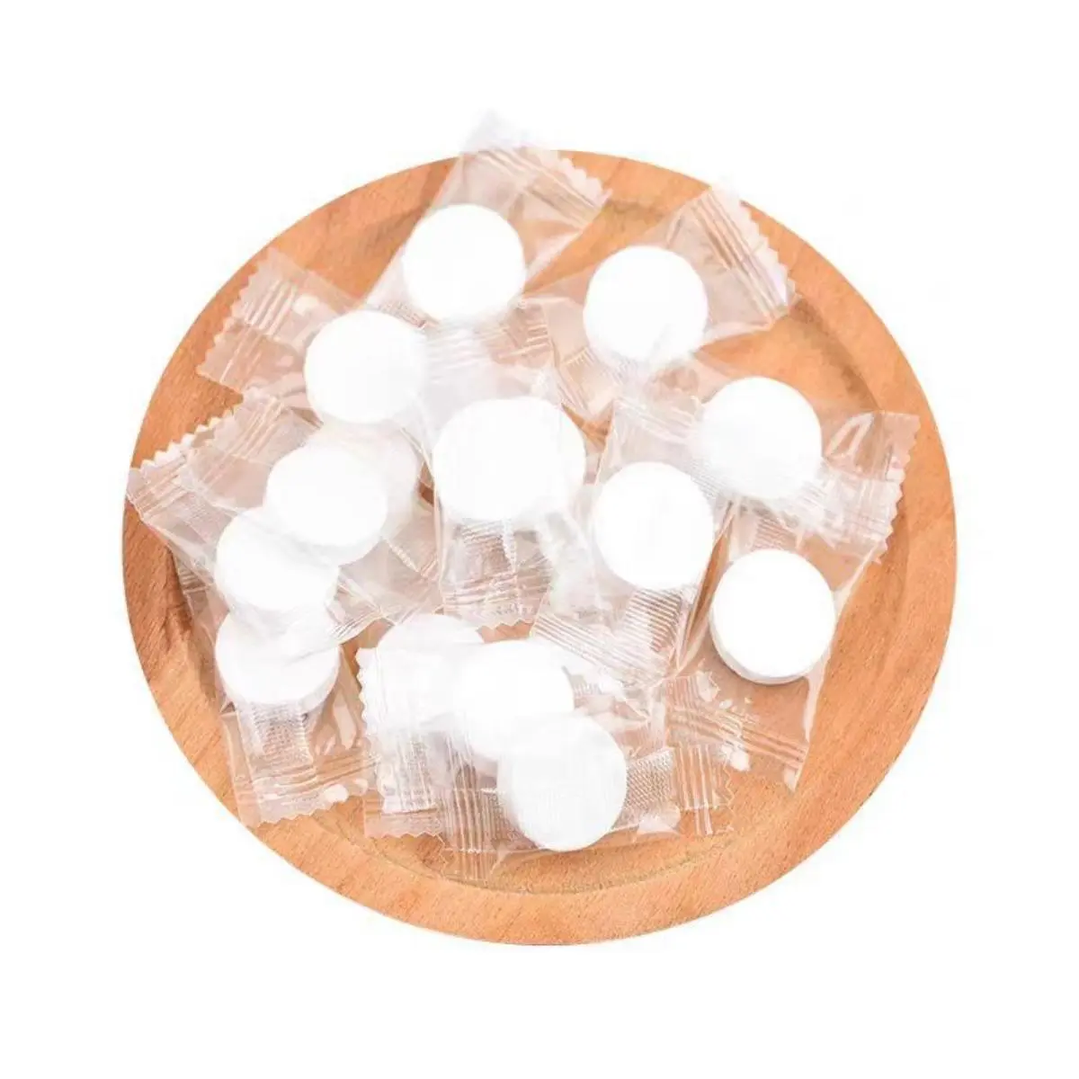 100-Pack Clean Face Towels, Unisex Magic Compressed Towel Tablets in Soft Fabric, Portable Coin-Sized Luggage Accessory for Travel & Camping