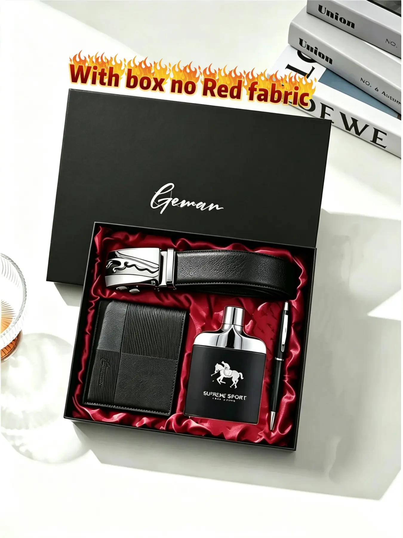 Men's Fashion Gift Set, Includes Perfume, Wallet, Belt, Accessories, High-End Gift Box, Perfect for Business Casual Daily Wear，Gift  Box for Christmas, Valentine's Day, Graduation & Birthday