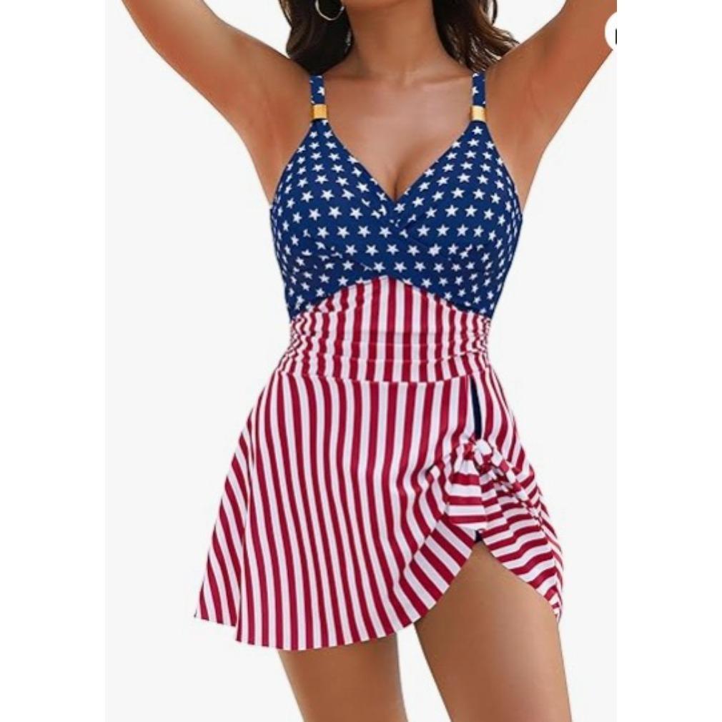 Womens Flowy Cross Back Tankini Tummy Control Ruched Push Up Swim Dress Contrast Color Slim Fit Figure Hugging Quick Dry Breathable Mesh Sexy Elegant Y2K Viral TikTok Trendy Beach Pool Vacation Party Surfing Casual Stylish Swimwear For Women Adults Teen G