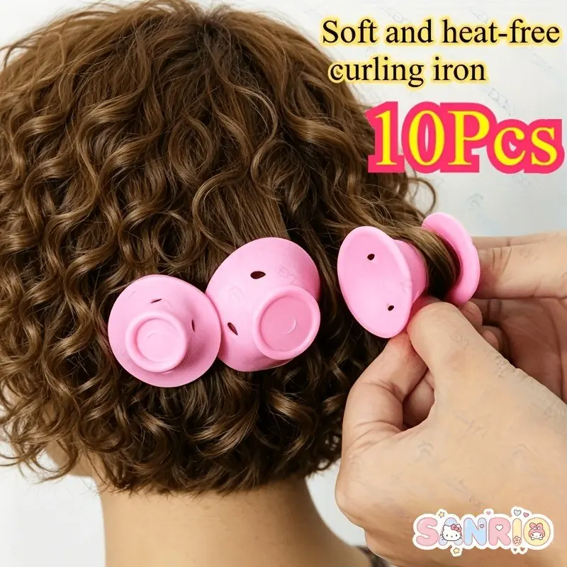 10-Pack Soft No-Heat Curlers, Reusable Hair Rollers for Short & Long Hair, Easy Lazy Curls, Natural Voluminous Waves, Perfect Christmas Gift