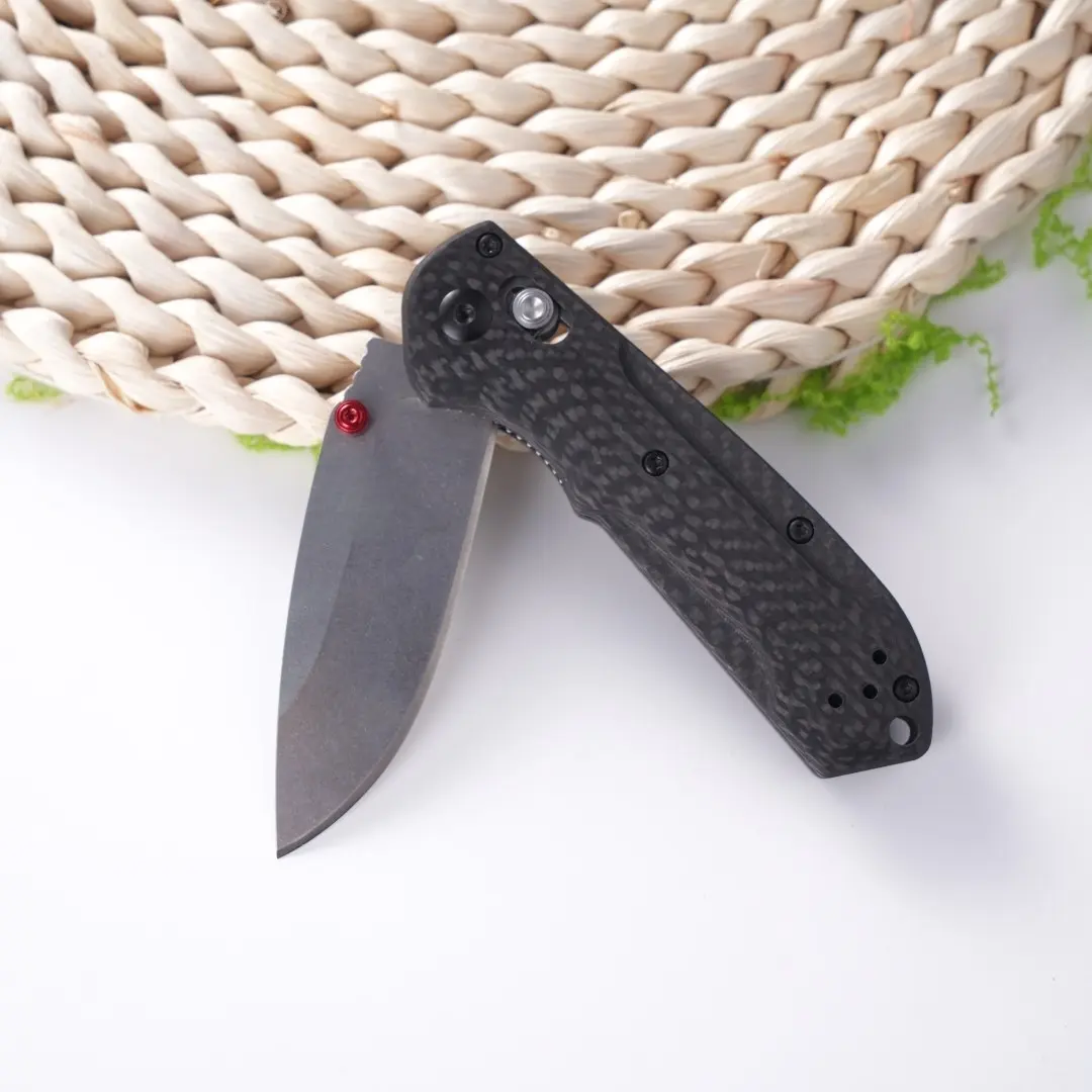 1pc 565 Folding Knife, Multi-Functional Pocket Knife, Carbon Fiber Handle, Non-Slip Grip, Camping Fishing Gear, Men's Gift