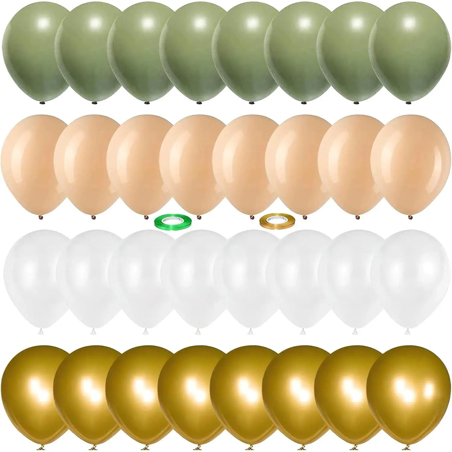 Balloons Green , 60 Packs 12 Inch Retro Sage Green  Metallic Balloon, Olive Green White Latex Balloons for Wedding, Birthday,  Shower, Safari Jungle Party, Anniversary Decorations