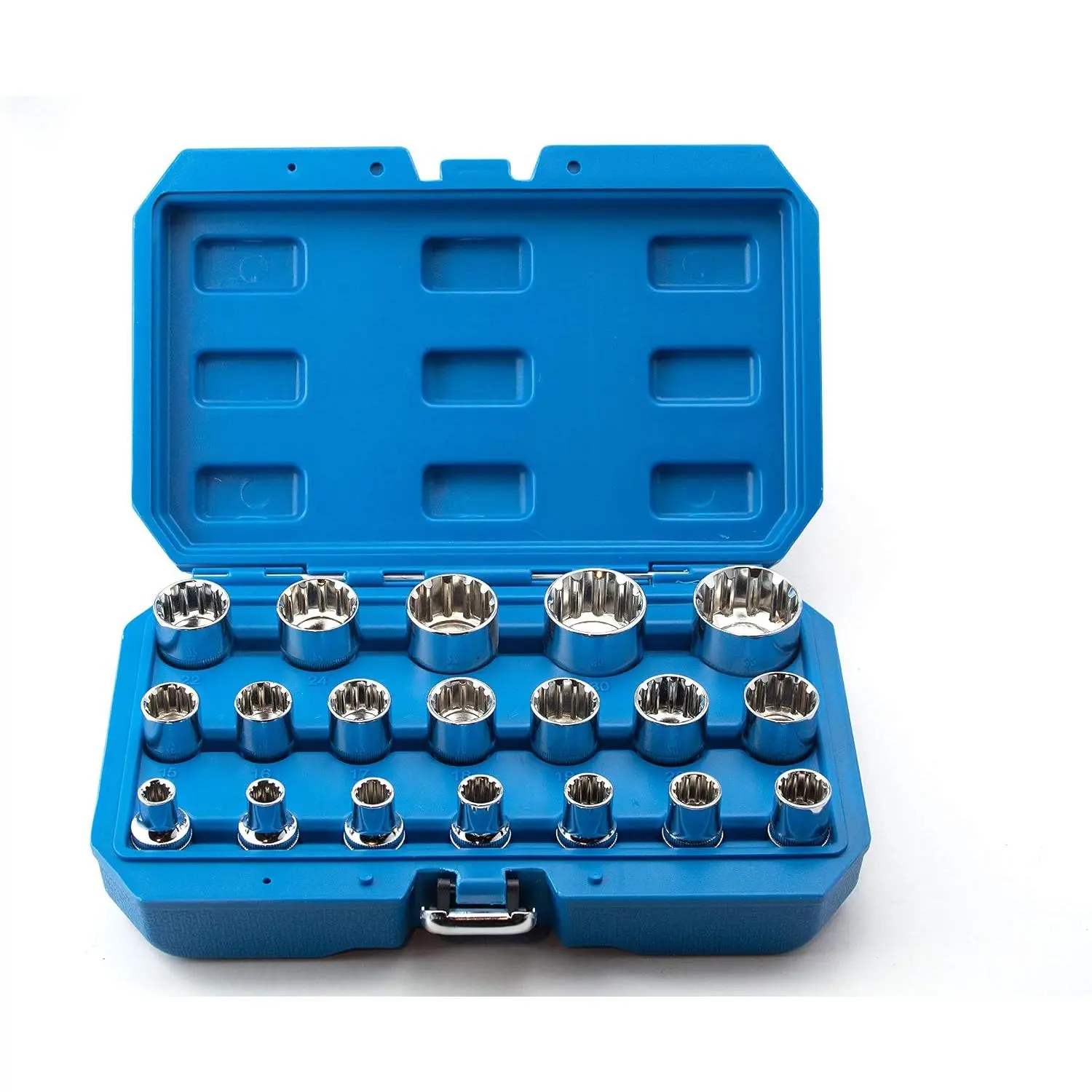 19 count 1/2" Drive  Spline Socket Set Metric Socket Tool Set Socket Set Spline Tool…