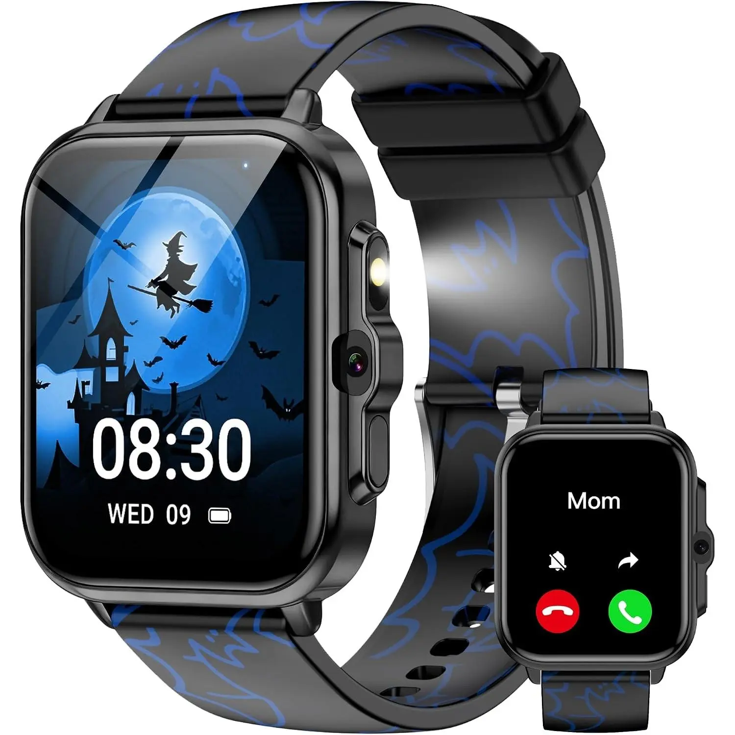 Smart Watch for Boys Ages 5-12, AI Functions & Games, HD Touchscreen with Video Camera, Music Player, Pedometer, Heart Rate & Sleep Tracker, Christmas Birthday Gifts (Black, 1.85")(Gift)