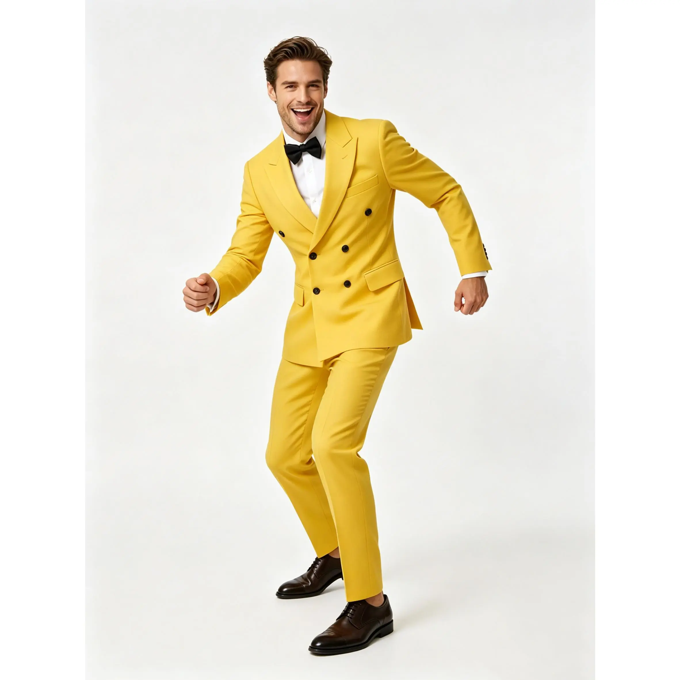 GHNXCY Men's 2-Piece Slim Fit Suit, Double Breasted Blazer and Flat Front Trousers, Classy Formal Wear for Weddings & Business Events, Long Sleeve, Menswear, Elegant, Set, Birthday, Workwear, Fabric, Blazer And Trousers Set Men's Suit Separates, Structure