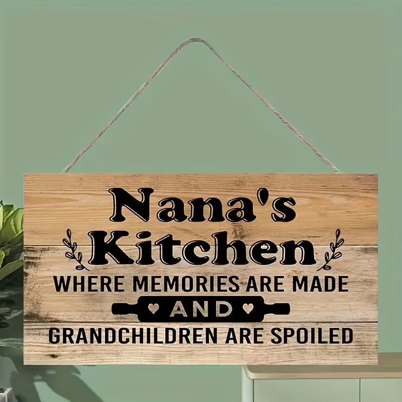 A rustic wooden sign for "Grandma's Kitchen," "A Source of Memories, A Treasure for Grandchildren" - vintage home decor, wall hanging, grandma gift, Mother's Day gift