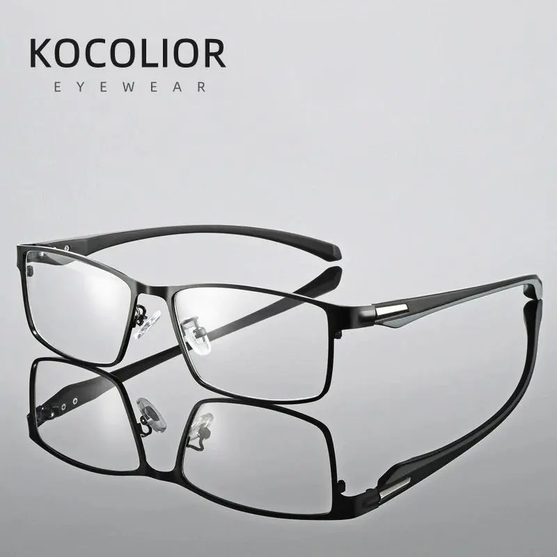 KOCOLIOR Anti Blue Light Men Reading Glasses Titanium Alloy Metal Frame Business Computer Reader +1.50 1.75 2.0 2.25 2.50 2.75