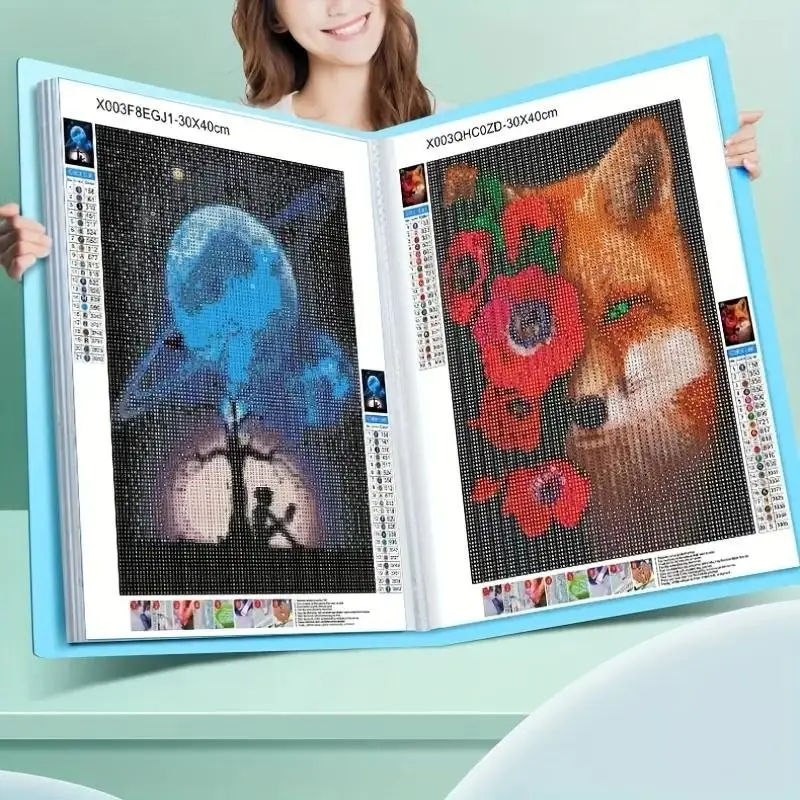 Diamond Painting Storage Book, Double-Sided Clear Pocket, Art Portfolio Folder, Waterproof Artwork Organizer, Secure Your Creations