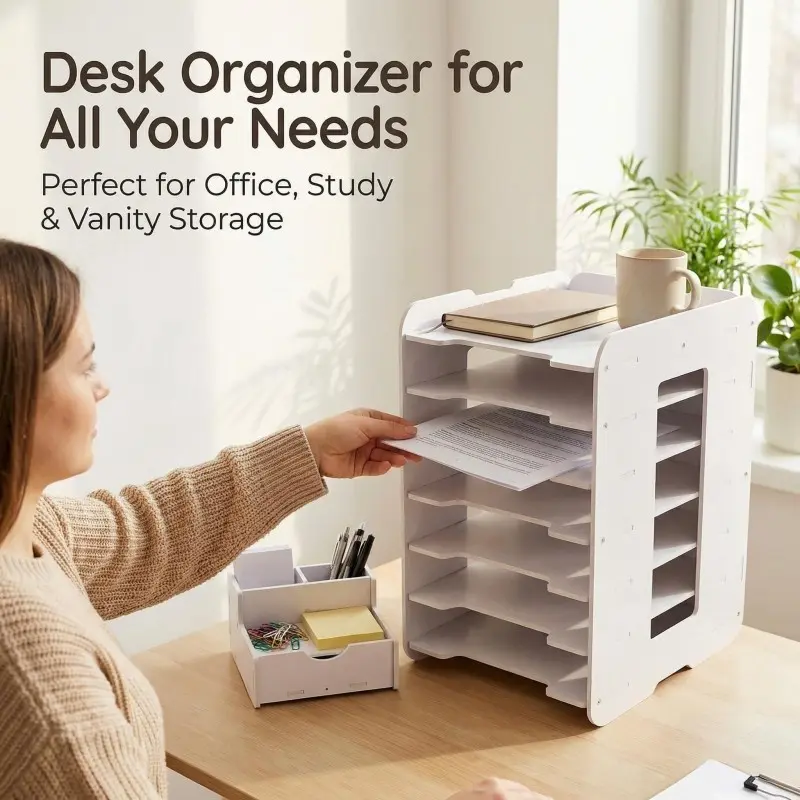 This Studio Filing Cabinet/Shelf/Desktop Organizer/Paper Organizer Features a Vertical, Space-Saving Design, Suitable for Journaling Materials And Office Documents. Ideal for Both Office And Home Use