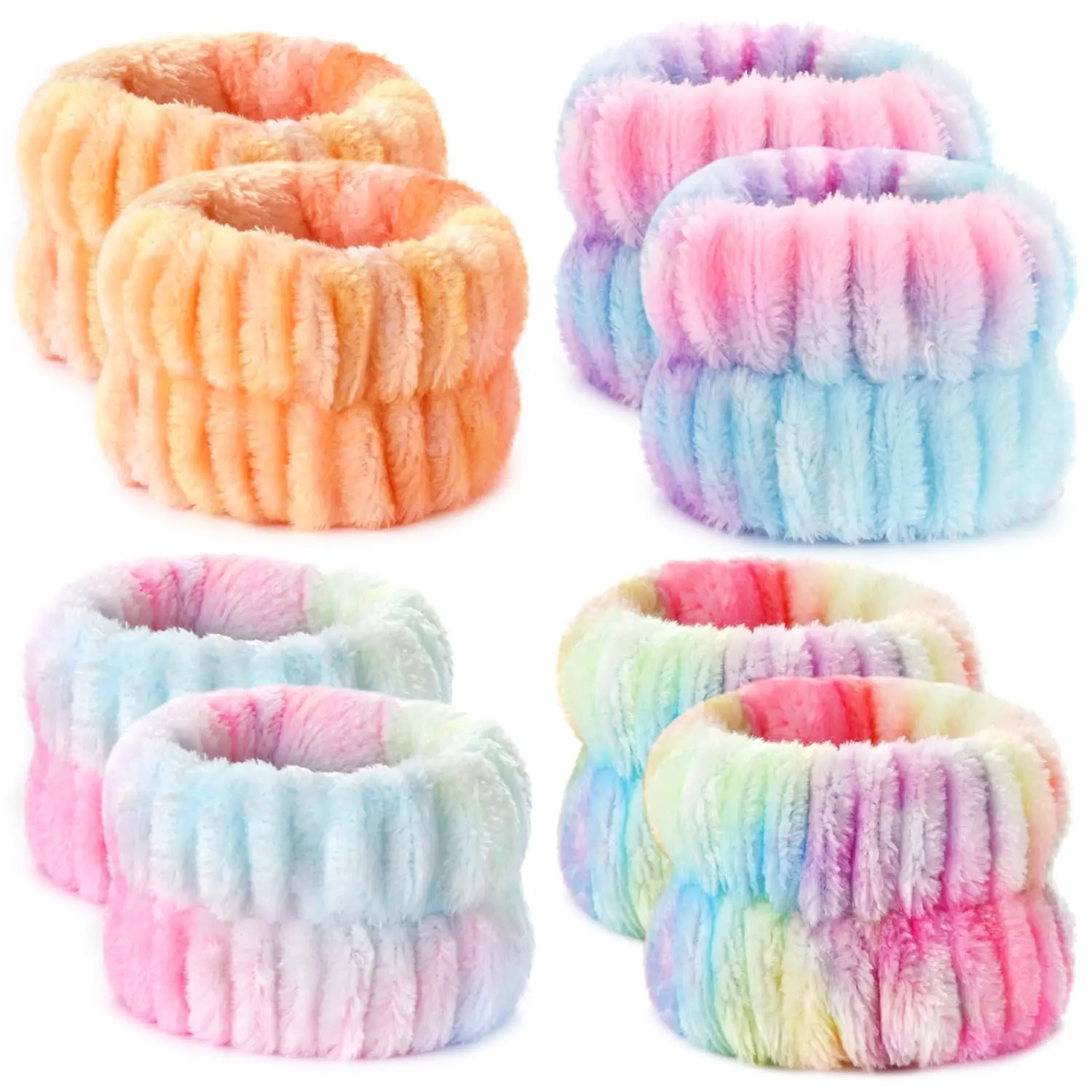 Baby Spa Accessories, 8pcs Wrist Cuffs for Skincare, Makeup & Face Washing