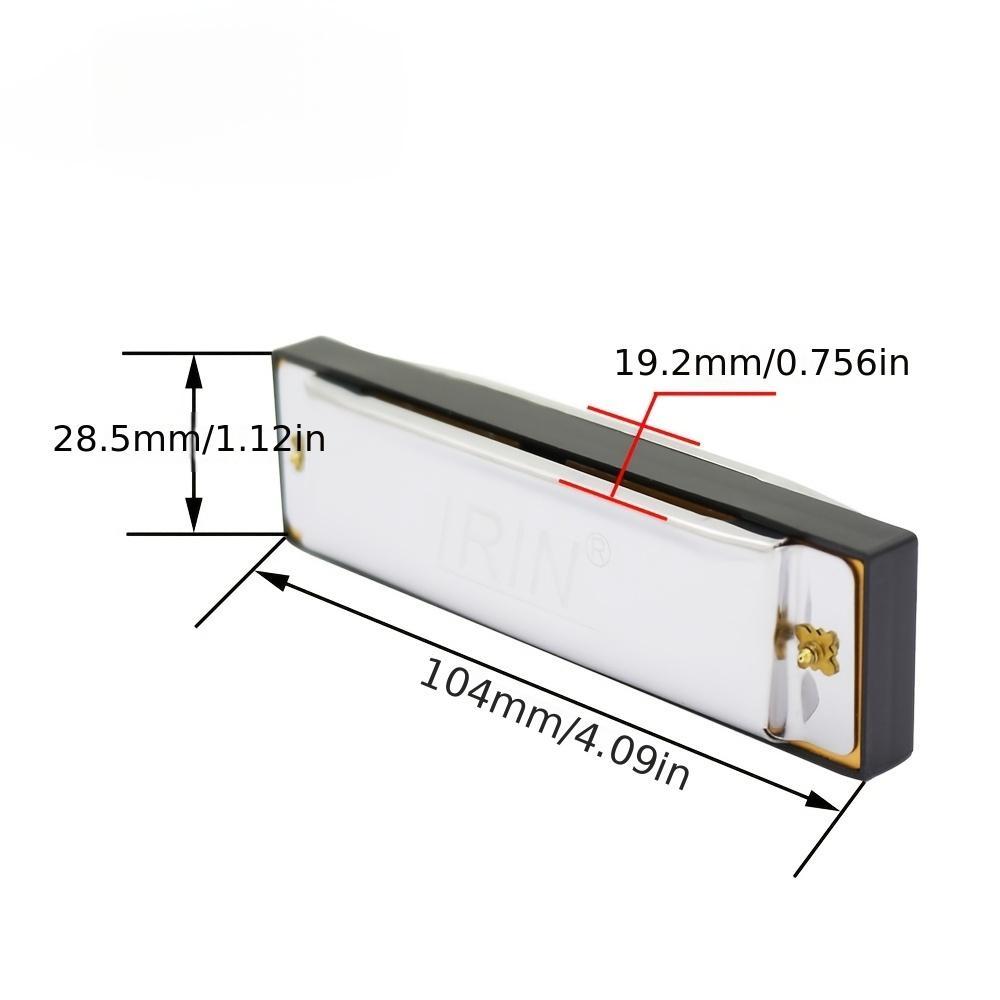 10 Hole 20 Tone Harmonica for Beginners, Easy to Play Musical Instrument for Blues, Folk and Pop Music Practice at Home or School, Professional Harmonica with Protective Gift Box