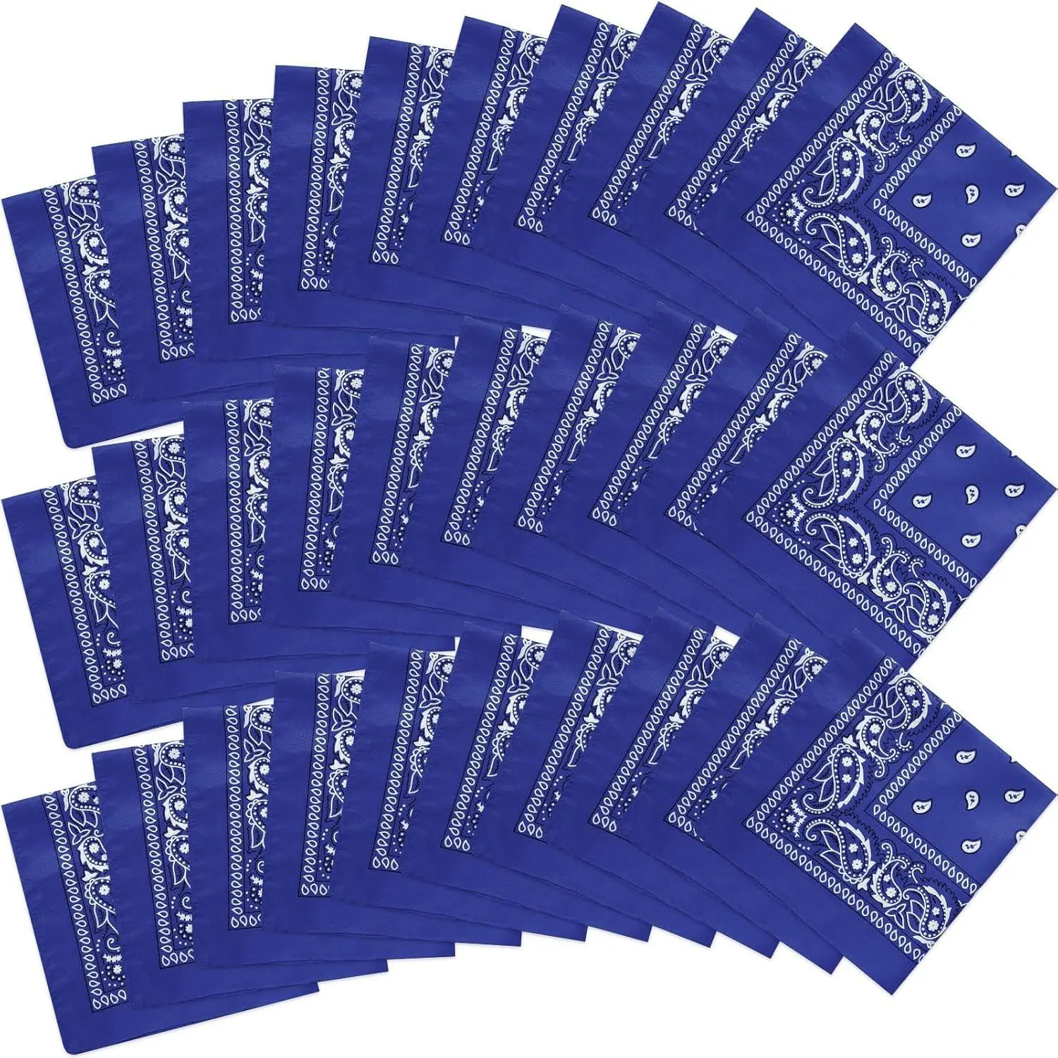 Unisex Paisley Square Scarf Bulk Pack - 30 Pcs Cowboy Wrap Handkerchief, Head Wrap, Headband for Men, Women