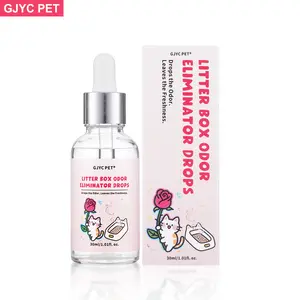 GJYC PET Litter Box Odor Eliminator Drops (1.01 Fl Oz) - Instantly Neutralizes Stubborn Urine & Waste Smells|    Rose|   For Cats & All Litter Types
