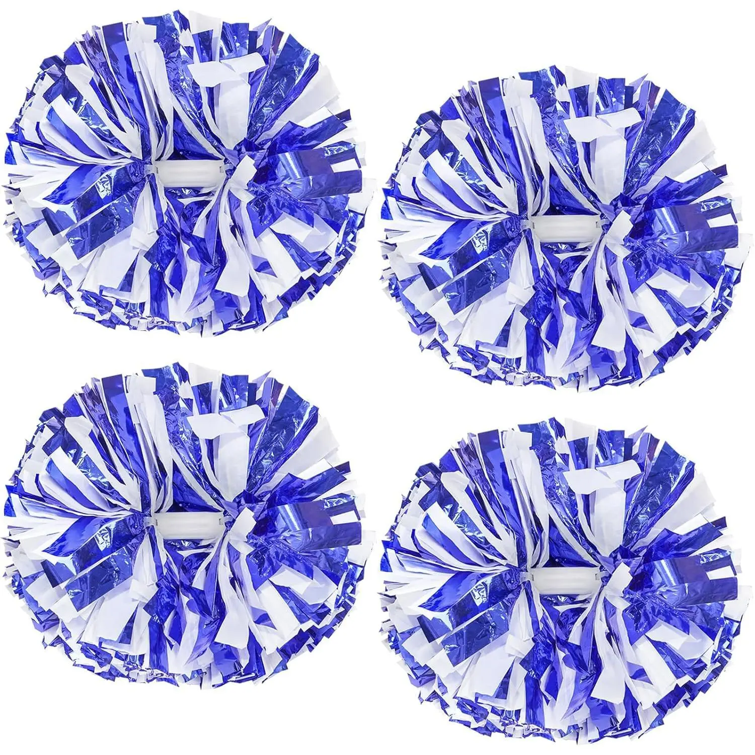 4Pcs Upgraded 12inch Metallic Cheerleading Pom Poms, Cheerleader Pompoms Cheer Poms for Kids Adults, Cheering Squad Pompoms for School Sports Games Dance Party