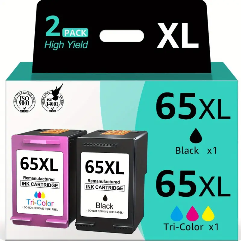 High Yield 65XL Black Ink Cartridges - More Pages, Compatible with HP Deskjet 3755, 3772, 3752, 3720, 2600 Series, Envy 5055, 5058, 5052, 5014, 5000 Series for Text Printing